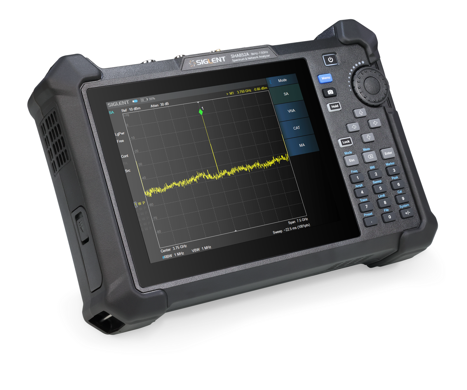 SIGLENT SHA850A cable and antenna test display